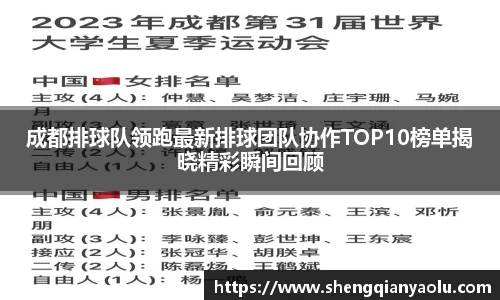 成都排球队领跑最新排球团队协作TOP10榜单揭晓精彩瞬间回顾